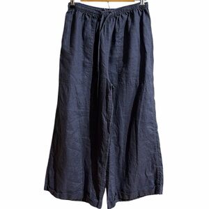 Cheyenne‎ Women Small/Medium Relaxed Pastel Blue Wide Leg Pull On Linen Pants